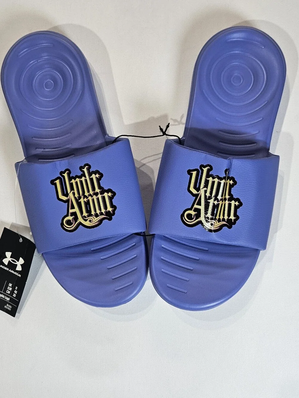 Under‎ Armour Slide Sandals Comfort Material Mens Size 12 Ansa Logo Beach Summer